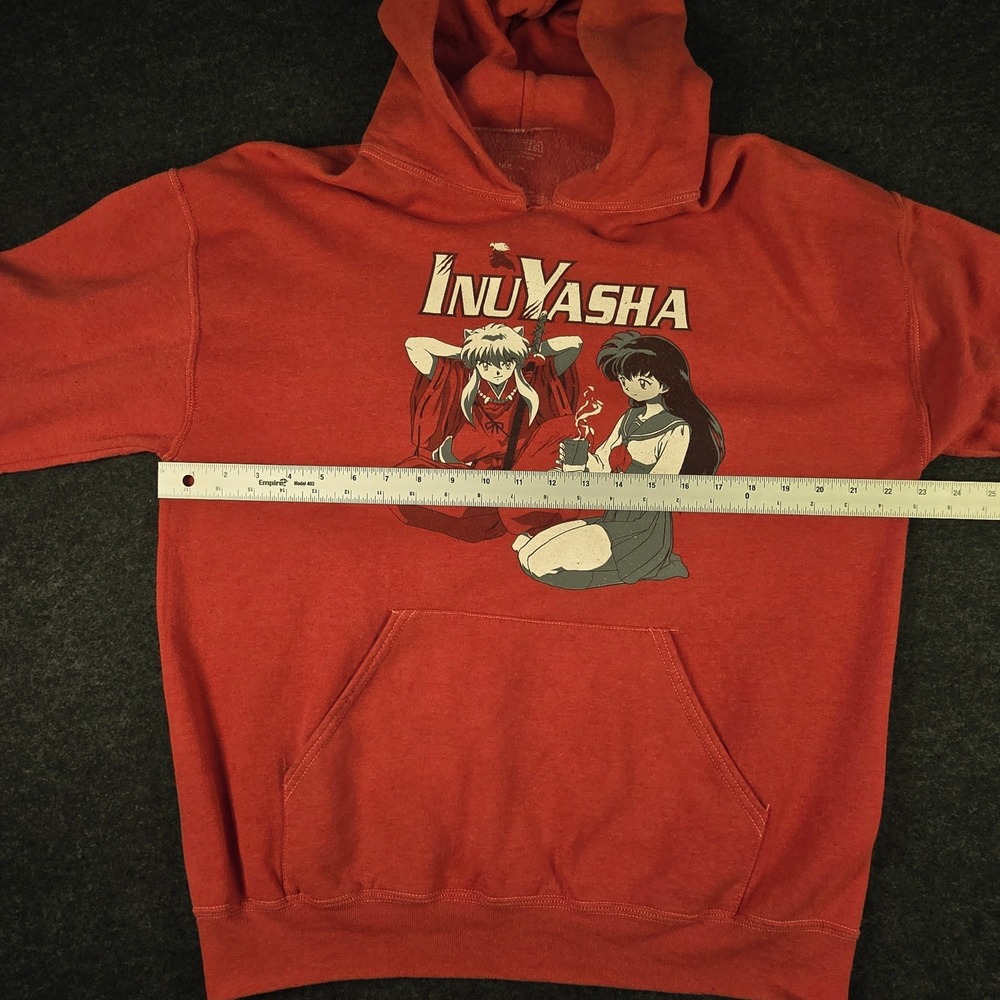 Y2K Inuyasha Men's Red Graphic Anime Streetwear Casual Oversized Hoodie Size L - Picture 6 of 10